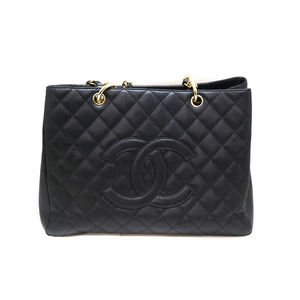 Chanel Tote Black Bag GST Caviar Leather Skin